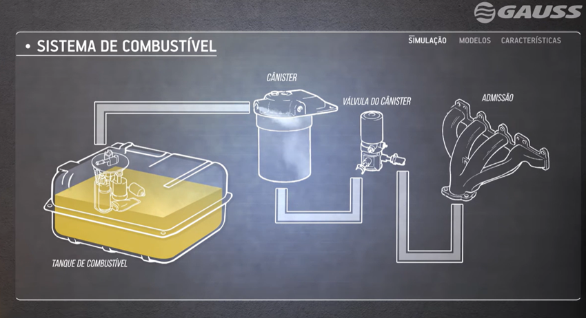 Funcionamento do tanque de combustível e sistema do canister do veículo