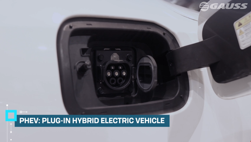 Tomada de um carro hibrido plug-in