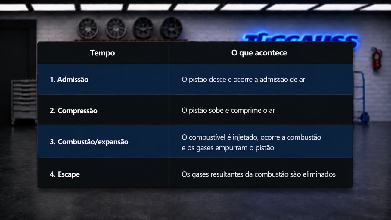 4 tempos do motor Diesel