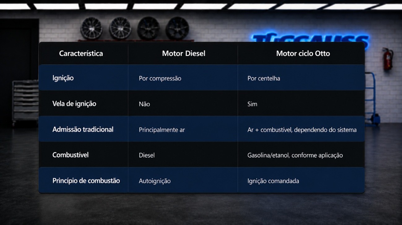 diferença entre motor Diesel e motor a gasolina
