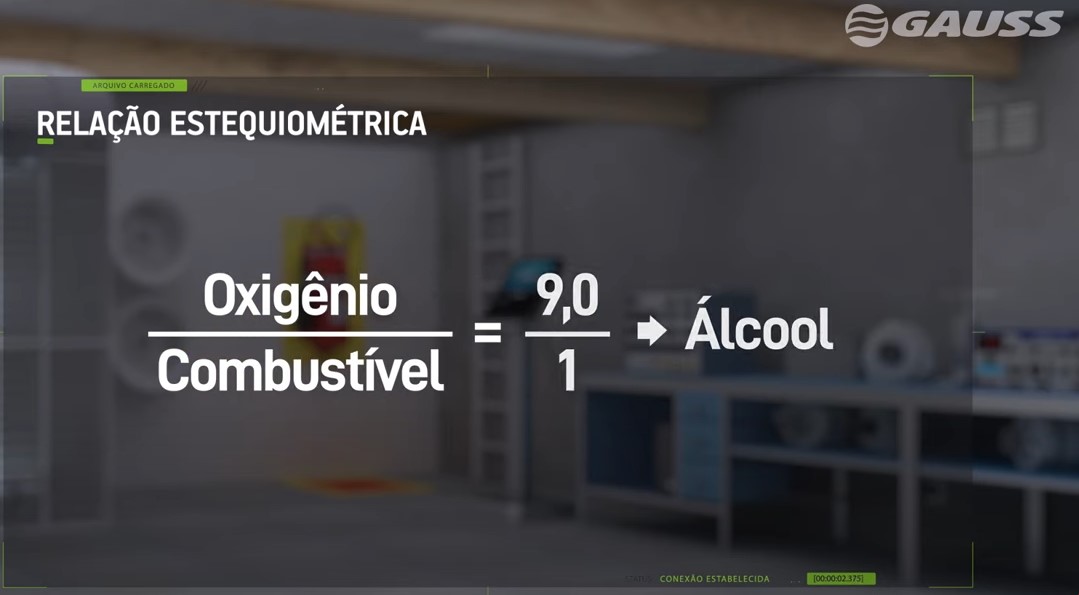 relação estequiométrica do álcool